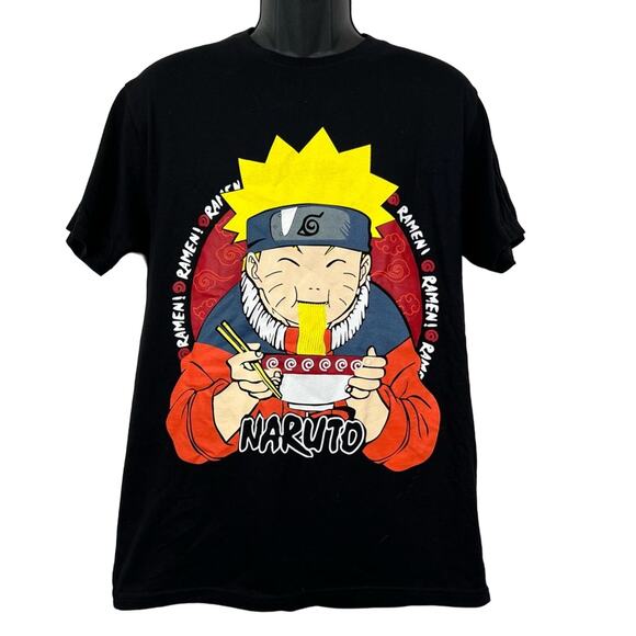 Naruto Ramen Noodles Unisex Black Tee Size M - Picture 2 of 5